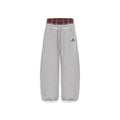 Retro Plaid Embroidered Casual Pants