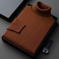 Men's thick pullover with a high collar